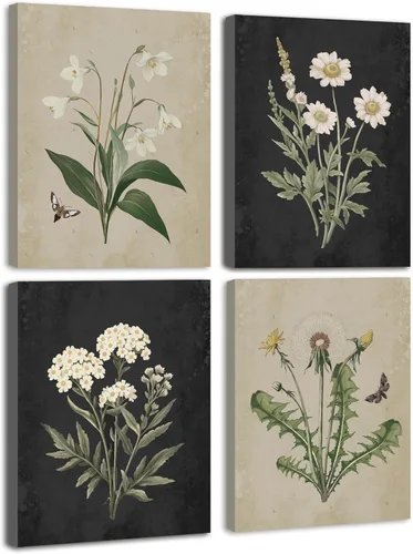 Miniatura 14 de KUVIOKE Arte botánico enmarcado bohemio para pared de plantas de baño, decoración de pared, impresiones de hojas de eucalipto verde salvia, estética