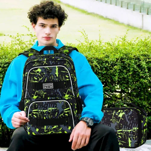 Miniatura 42 de Mochila para laptop, 16 pulgadas, bolsa escolar y bolsa de almuerzo, mochilas resistentes al agua para adolescentes, niñas, mujeres, estudiantes