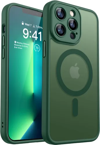 Miniatura 85 de CANSHN Funda magnética compatible con iPhone 17 Pro, mejorada [protección completa de la cámara] [compatible con Magsafe] [mate translúcido] funda