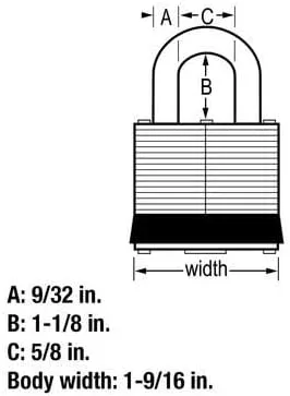 Miniatura 5 de Master Lock Cerradura laminada 380D con oxidóleo, 1-916 pulgadas