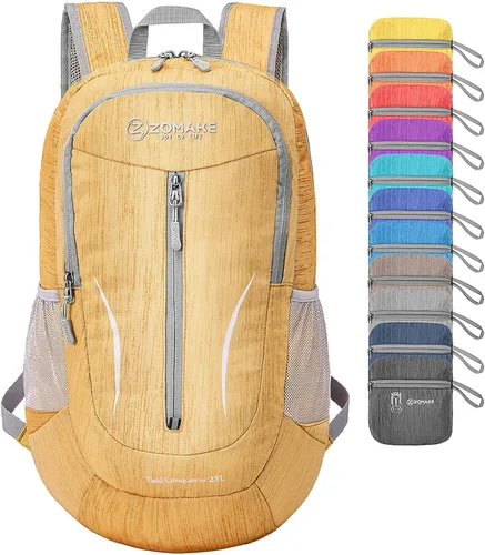 Miniatura 11 de ZOMAKE Mochila plegable ultraligera de 25 litros, mochilas de senderismo plegables resistentes al agua, mochila plegable pequeña para viajes