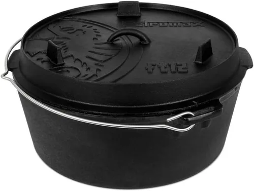 Miniatura 9 de Petromax Horno holandés de hierro fundido para cocinar u hornear al aire libre sobre una fogata o en la cocina del hogar, los utensilios de cocina
