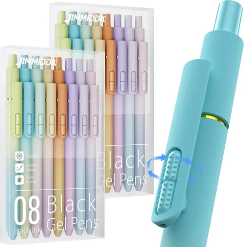 Miniatura 11 de 16 bolígrafos de gel negros - 0.7mm de punta media, bolígrafos de tinta negra Escritura suave - Bolígrafo retráctil de secado rápido para hombres
