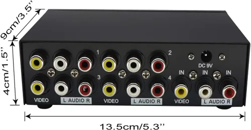 Miniatura 3 de QiCheng&LYS Caja divisor RCA de 4 vías 3 alimentada, 1 en 4 salidas, duplicador de distribución de audio de video compuesto con adaptador de 1 en 4