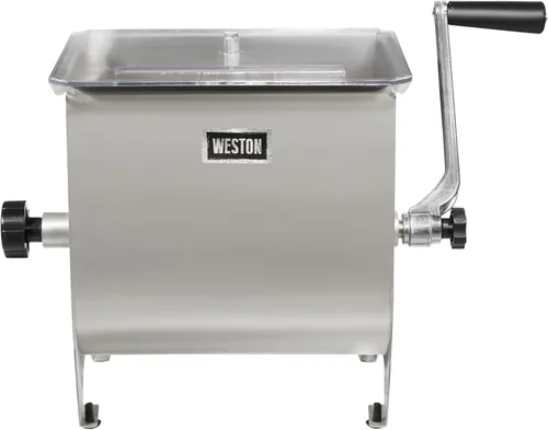 Weston Mezclador de carne de acero inoxidable de 20 libras para añadir condimento a carne molida, hamburguesas, salchichas y cecina, plata