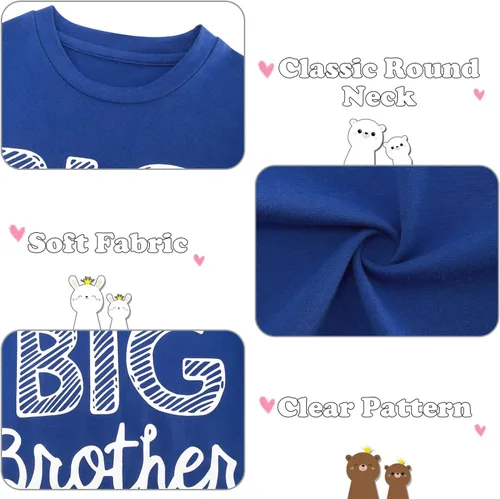 Miniatura 3 de Funnycokid Conjunto de camisetas a juego para hermano mayor, hermano pequeño, ropa de regalo para bebé