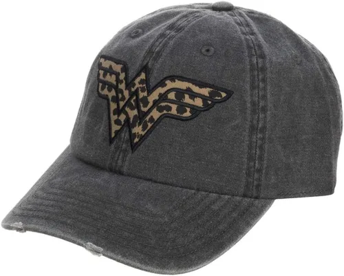 Bioworld Wonder Woman - Sombrero de papá con logotipo de leopardo y superhéroe para mujer