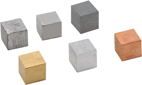 Miniatura 2 de Eisco Labs - Cubos de densidad, juego de 6 metales, lados de 0.8 pulgadas (20 mm) - Latón, plomo, hierro, cobre, aluminio, zinc - Para usar