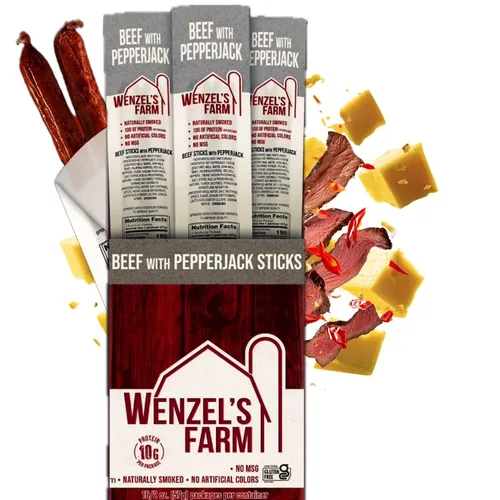 Miniatura 13 de Wenzel's Farm Palitos de tocino y carne de res │ Palitos de aperitivos │ Sabrosos, ahumados naturalmente │ Alto en proteínas, bajos en carbohidratos