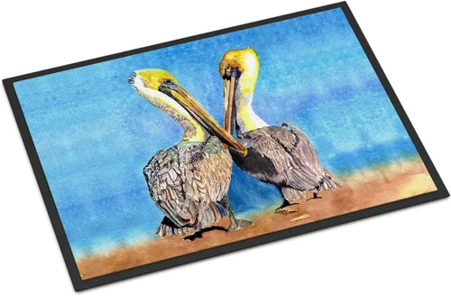 Caroline's Treasures 8539-JMAT Pelican - Tapete para puerta delantera, 24 x 36 pulgadas, para interiores y exteriores, para entrada, antideslizante,