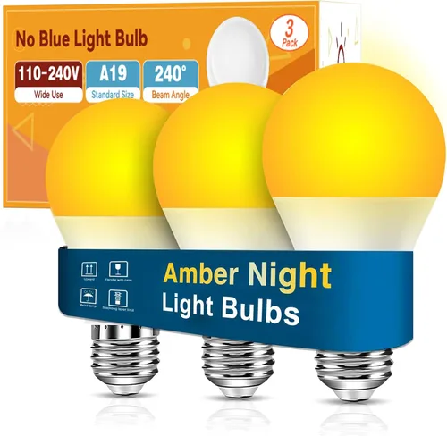 Miniatura 10 de Neporal Bombillas de Luz Roja de 625nm 3W para Dormir, Bombillas de Bloqueo 100% de Luz Azul para Promover la Melatonina, Bombilla LED A19