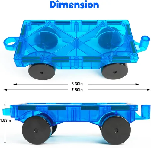 Miniatura 4 de Bmag Juego Magnético de Autos de 2 Piezas, Fichas de Construcción de Vehículos, Juguetes Magnéticos Compatibles con Fichas Magnéticas, Juguetes
