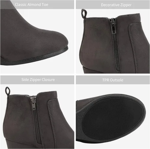 Miniatura 5 de DREAM PAIRS Botines de cuña baja de gamuza para mujer