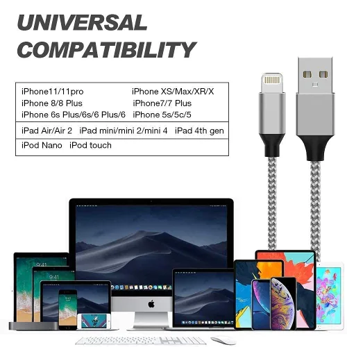 Miniatura 6 de [Certificado Apple MFi] Paquete de 6 [3/3/6/6/6/10 pies] Cable Lightning compatible con iPhone 14ProMax/14Pro/14/14Plus/13Pro/13/12Pro/12/11 y más