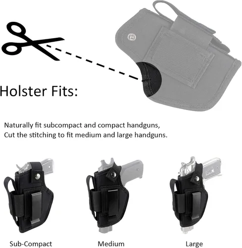 Miniatura 2 de Funda de transporte oculta IWB OWB con ranura para cargador para mano derecha e izquierda se adapta a pistolas subcompactas a grandes, versión 2.0