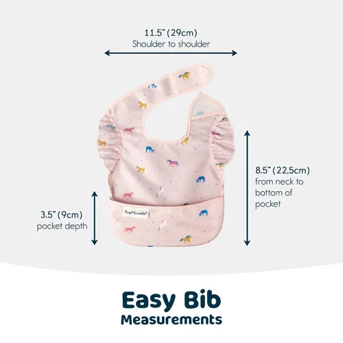 Miniatura 6 de Tiny Twinkle Baberos a prueba de derrames para bebés para comer Baberos impermeables y lavables para niños pequeños con bolsillo para todo Juego