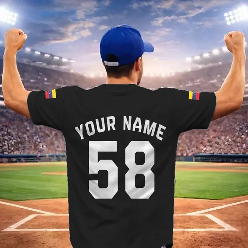 Miniatura 3 de Camiseta de béisbol de Venezuela, número de nombre personalizado, camisa de Beisbol Venezuela, camiseta deportiva de orgullo de la bandera