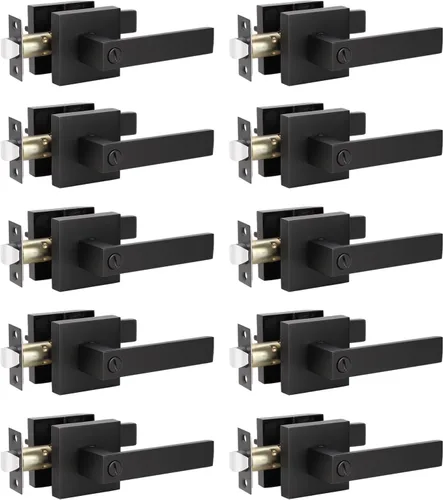 KNOBWELL Paquete de 10 Cerraduras de Palanca de Puerta de Servicio Pesado Cerradura de Palanca de Puerta de Privacidad Sin Llave Manijas de Puerta