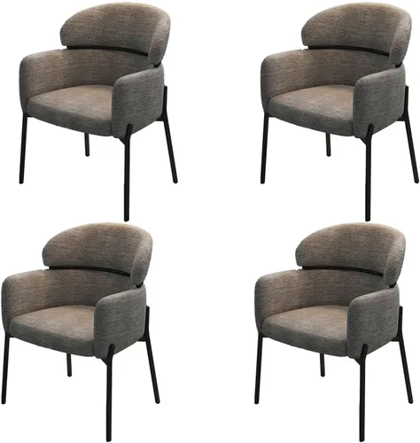 Miniatura 21 de Sillas de cocina de comedor con lino de algodón, juego de sillas de comedor con cojines, silla de sala de estar con almohadilla antideslizante