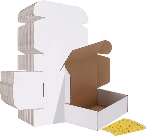 Miniatura 29 de HORLIMER - Cajas de envío pequeñas de 7x5x2, conjunto de 50, caja de cartón corrugado blanca para envío de correspondencia