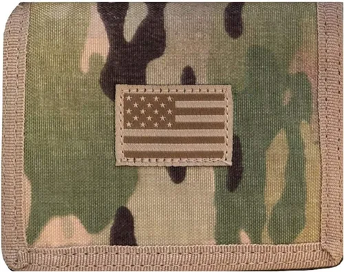 Miniatura 12 de RAPDOM Billetera de triple pliegue militar patriótico con bandera estadounidense de Estados Unidos, Verde -Oliva, Billetera triple