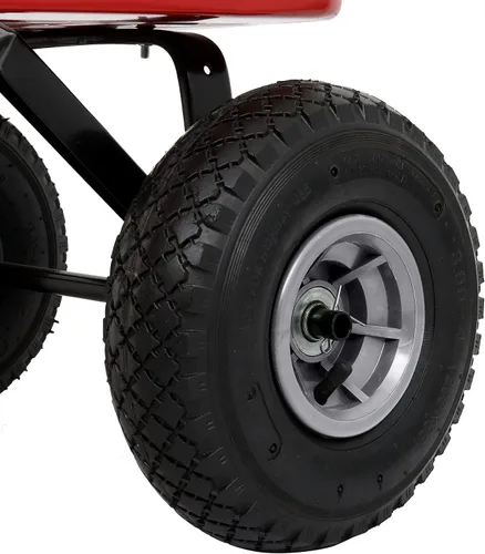 Miniatura 3 de Outvita Carro de carga todo terreno para exteriores con neumáticos de aire de 10 pulgadas, estructura de acero, carro de soporte lateral de madera