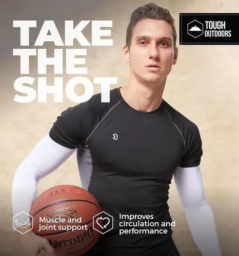 Miniatura 5 de Tough Outdoors Mangas deportivas de compresión para hombres y mujeres, para jóvenes, niños, baloncesto, tiro de fútbol, béisbol