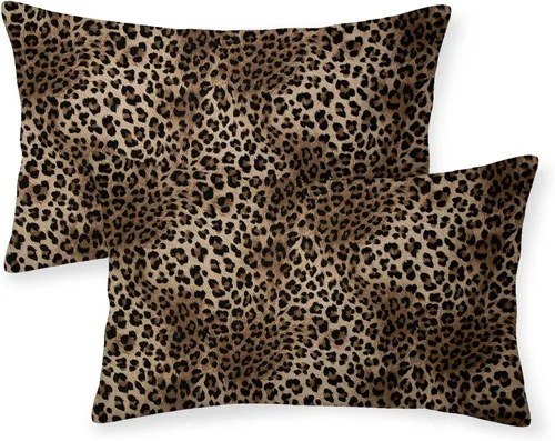 Miniatura 56 de Fundas de Almohada con Estampado de Antílope 16x16 Pulgadas Paquete de 2, Fundas de Almohada Decorativas con Estampado de Piel de Animal Marrón