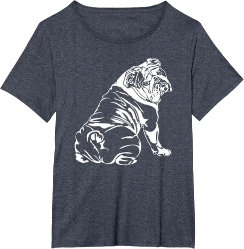 Miniatura 53 de Gracioso Bulldog Inglés playera perro Hund playera regalo, Azul (Heather blue)