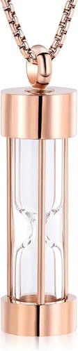 Miniatura 12 de Oinsi Eternity Memory - Collar de urna de reloj de arena para cremación, colgantes de joyería para mujeres y hombres, caja de regalo + kits