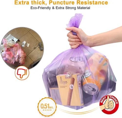 Miniatura 4 de KONE Bolsas de basura de 4 galones, 168 unidades, extragruesas, pequeñas, pequeñas bolsas de basura para baño, hogar, oficina, cocina