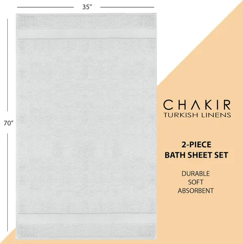 Miniatura 5 de Chakir Turkish Linens - Toallas de baño turcas de 100% algodón (35 x 70 pulgadas, toallas de baño grandes, color gris plateado)