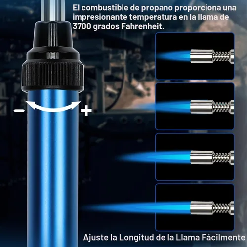 Miniatura 4 de BLUEFIRE Kit de Antorcha de Soldadura Mini Lápiz de Gas MAP/MAPP de 3' con Manguera Multifunción Antorcha de Propano con Encendedor de Pedernal