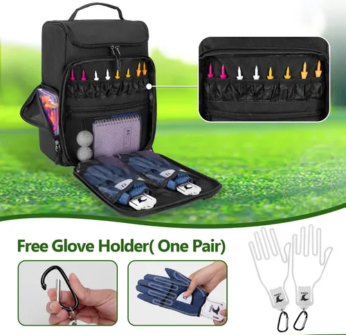 Miniatura 3 de GOBUROS Bolsa para zapatos de golf con capacidad para un par de zapatos de hombre de EE. UU. 14, portador de zapatos de golf con soportes