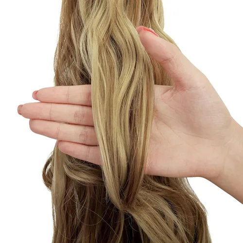 Miniatura 3 de OMGREAT Extensión de cola de caballo de 18 pulgadas de largo, extensiones de cabello rizado de una pieza con clip en cola de caballo sintéticas
