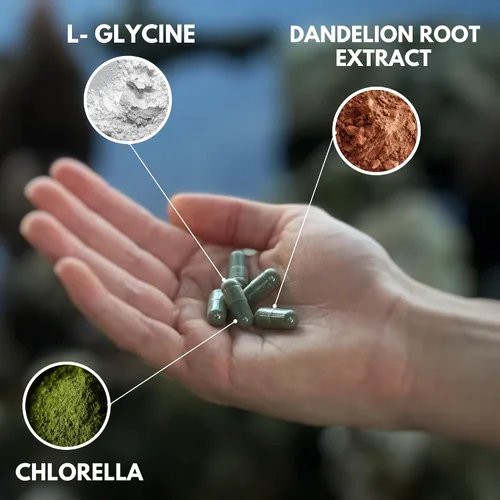 Miniatura 6 de Tableta de aglutinante con fibra de clorella/clorofila, limpieza de desintoxicación de hígado y intestinal, enjuague de colon y toxinas. glicina