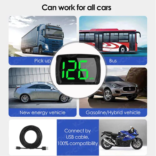 Miniatura 3 de VJOYCAR G20 Nuevo Velocímetro GPS para Coche Hud Pantalla Frontal, Medidor Digital Universal de Velocidad MPH Grupo de Instrumentos para Automóviles