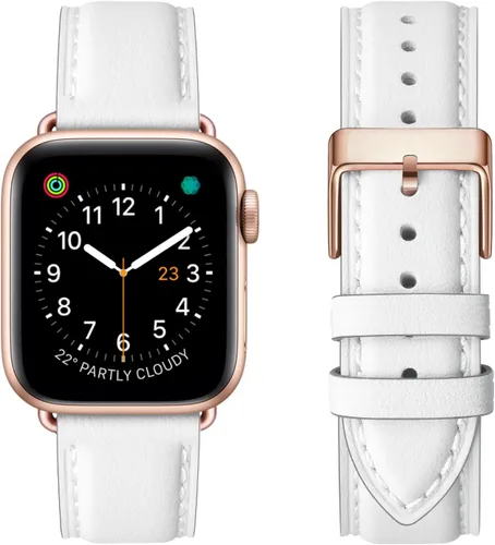 Miniatura 15 de Bandas cuadradas compatibles con Apple Watch de 38 mm, 40 mm, 41 mm, 42 mm, 44 mm, 45 mm, 49 mm, correa de muñeca de cuero genuino para iWatch SE