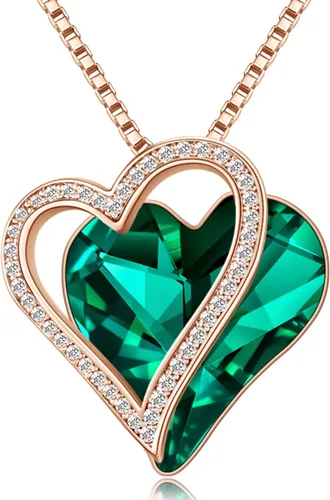 Love Heart Pendant Necklaces for Women Crystals Jewelry Gifts for Women Her Girlfriend Mother's Wife Christmas Birthday Anniversary Valentines Day