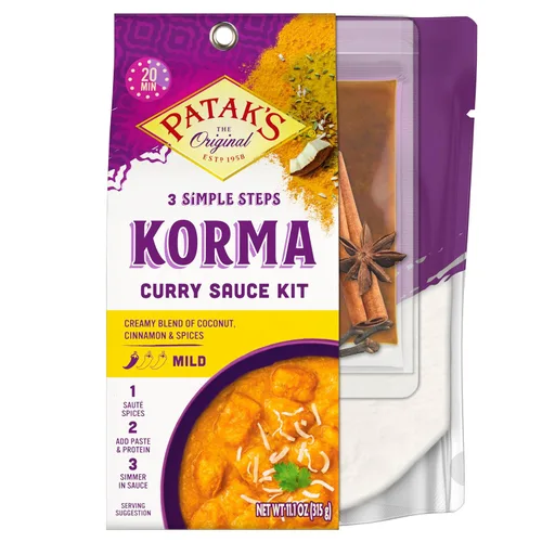 Miniatura 12 de Patak's Mantequilla de pollo con curry Kit de 3 pasos, ingredientes premedidos, especias enteras fragantes, pasta de especias de curry de pollo