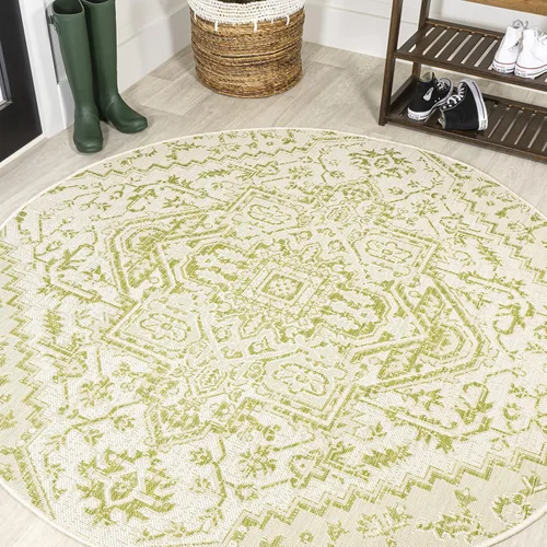 Miniatura 35 de JONATHAN Y - Alfombra Estrella interior/exterior con medallón bohemio, tejido texturizado, fácil limpieza, para dormitorio, cocina, patio, no suelta