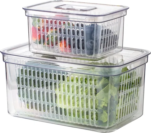 SIMPLEMADE Contenedores organizadores transparentes para refrigerador, contenedores transparentes para nevera, contenedores para refrigerador y