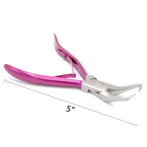 Miniatura 3 de Alicates de extensión de cabello con micro anillo, kit de herramientas para abridor de cuentas (rosa impactante)