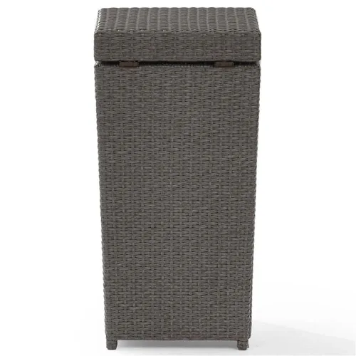 Miniatura 6 de Pemberly Row Cubo de basura de mimbre para patio en gris desgastado Gris envejecido