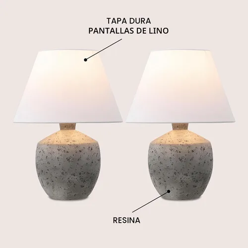 Miniatura 3 de JONATHAN Y JYL5606A-SET2 Myron 18" lámpara de mesa minimalista escandinava de efecto hormigón, resina/hierro LED para recámara, sala, oficina