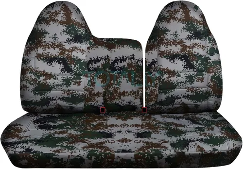 Miniatura 16 de Totally Covers Compatible con Ford F-150 F-250 1997-1998 Camo Fundas de asiento de camión (banco dividido delantero 40/60) sin reposabrazos/consola