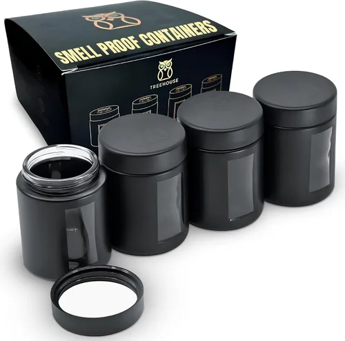 Miniatura 9 de Treehouse Recipientes a prueba de olores (4.1 fl oz), tarros con tapas herméticas para hierbas, especias, café y té, tarros de almacenamiento