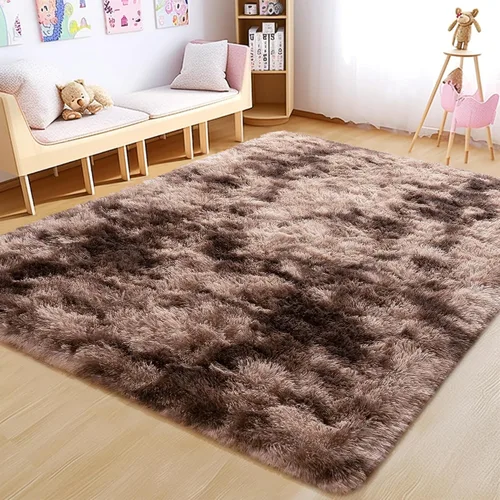 Miniatura 110 de Awaytail Alfombra Esponjosa Lavable 2x3 Pies, Pura Negra Alfombra para Silla de Escritorio Antideslizante, Alfombra Supersuave para Niños