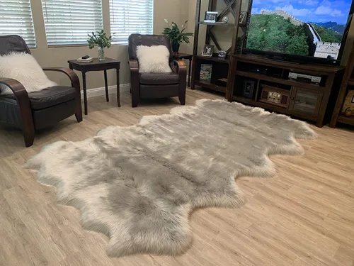 Miniatura 24 de LAMBZY Alfombra de pelo de oveja sintética, hipoalergénica, súper suave, sedosa para sala de estar, habitación de los niños, sofá
