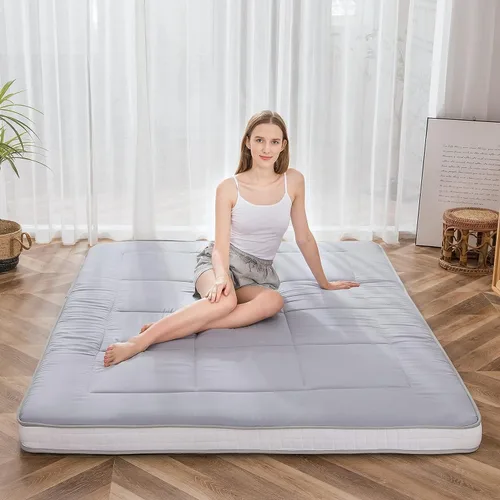 Miniatura 14 de MAXYOYO Colchón tipo futón King de espuma, cubrecolchón de cama, colchón de suelo japonés, colchón plegable, colchón de futón, almohadilla de cama